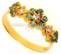22k Gold Ring with Emerald and CZ - Click here to buy online - 117 only..