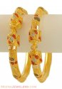 22K Multi tone kadas(Bangles) - Click here to buy online - 2,561 only..