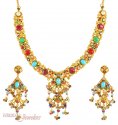 22K Antique Necklace Set - Click here to buy online - 2,539 only..