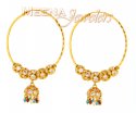 22Kt Gold Hoop Earrings with Jhumki - Click here to buy online - 638 only..