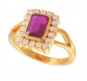 Click here to View - Gold Ring with Ruby and CZ 