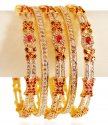 22K Gold Bangle Set (5 PC) - Click here to buy online - 7,460 only..