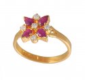 Click here to View - Gold Ring with Ruby and CZ 