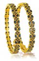 22Kt Gold Bangles with Sapphire - Click here to buy online - 2,137 only..