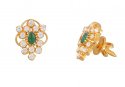 Click here to View - Gold Earrings with CZ and emerald  