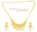 Click here to View - 22Kt Yellow Gold Three Piece Necklace Set 