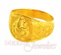 22kt Mens Gold ring with Lord Ganesh - Click here to buy online - 436 only..