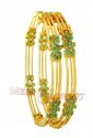22Kt Gold Emerald Bangles - Click here to buy online - 1,681 only..
