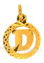 22Kt Gold Initial Pendant - Click here to buy online - 53 only..