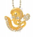 18Kt Gold Lord Ganesh  OM  Diamond Pendant - Click here to buy online - 480 only..