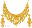 Gold Filigree Necklace Set - Click here to buy online - 2,517 only..