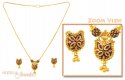 Click here to View - 22K Gold Enamel Necklace Set 