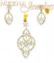 22Karat Yellow Gold Designer Pendant Set - Click here to buy online - 696 only..