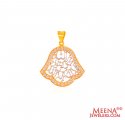 22Kt Gold Ayat CZ Pendant - Click here to buy online - 622 only..