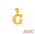 22Kt Gold Pendant with Initial(G) - Click here to buy online - 153 only..