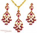 22Kt Pendant Set with Ruby - Click here to buy online - 958 only..