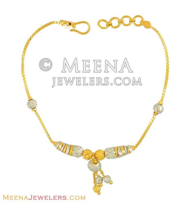 Two Tone Bracelet (22 Kt Gold) BrLa11030 22Kt Gold twotone Bracelet with diamond cuts and