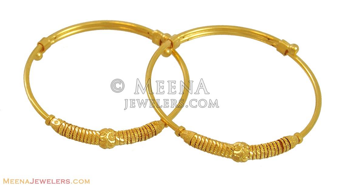 22k Indian Gold Bangles baby10728 22K Gold Bangles with diamond