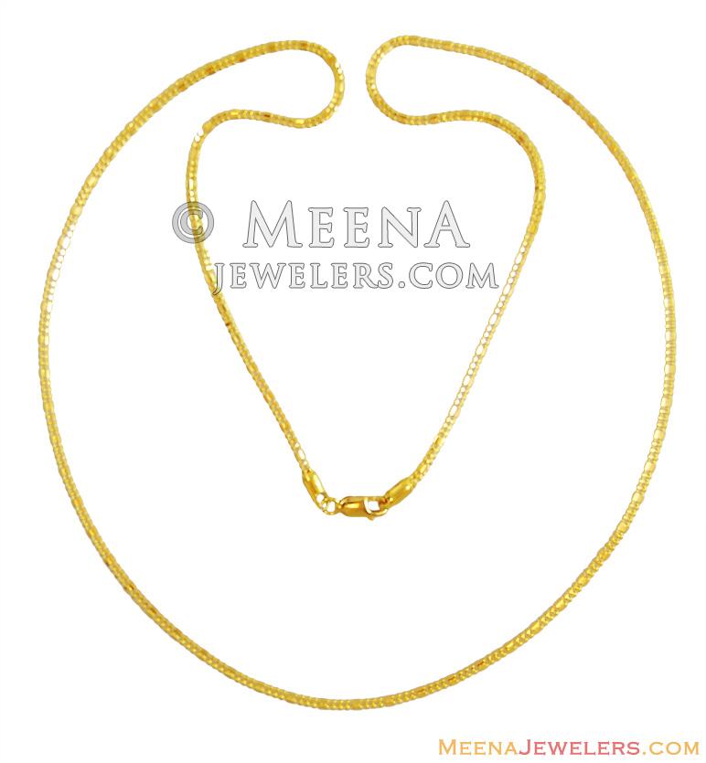 22Kt Gold Chain(24 Inch) ChPl13894 22Kt gold chain design in square