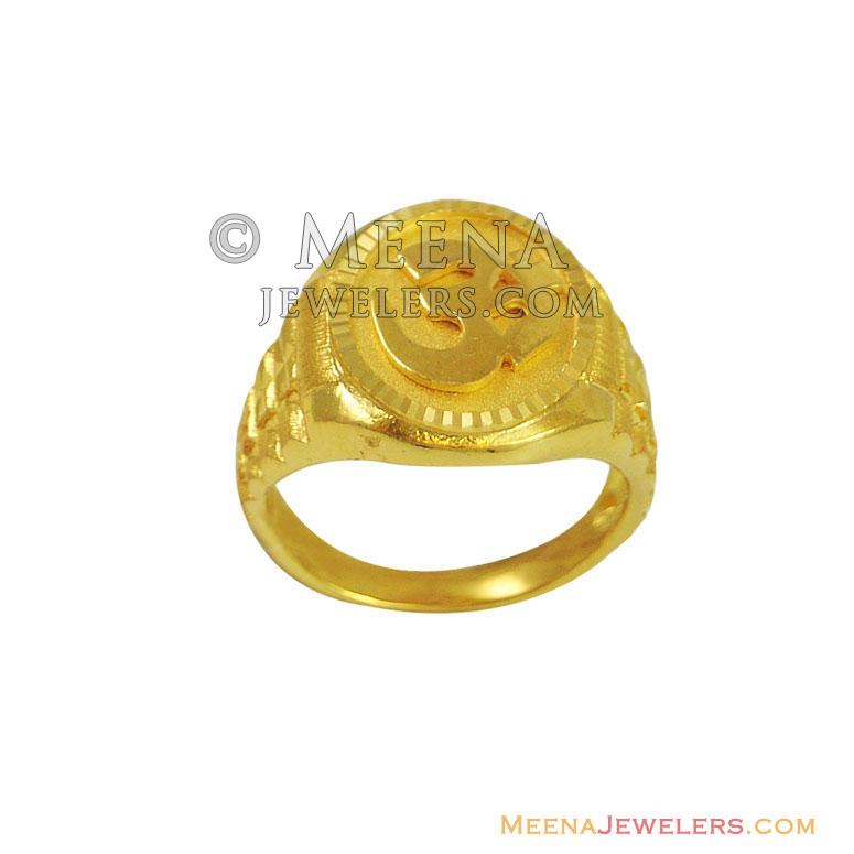 22k Holy Om Mens Ring RiMs11540 22Kt gold fancy mens religious ring