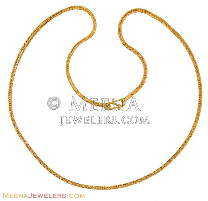 22Kt Gold Chain (20 inches) ChPl6893 22Kt Gold indian solid Chain.