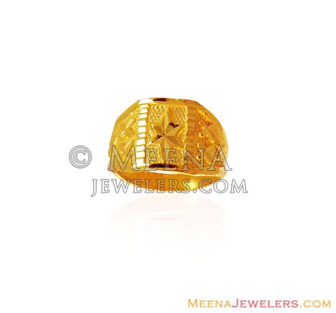 22K Ring For Baby Boy BjRi16696 22K Gold Ring for boys designed