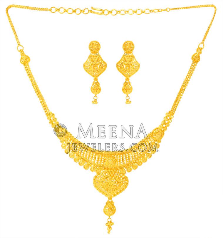 22 Karat Gold Necklace Set stls23785 22 Karat Gold necklace and
