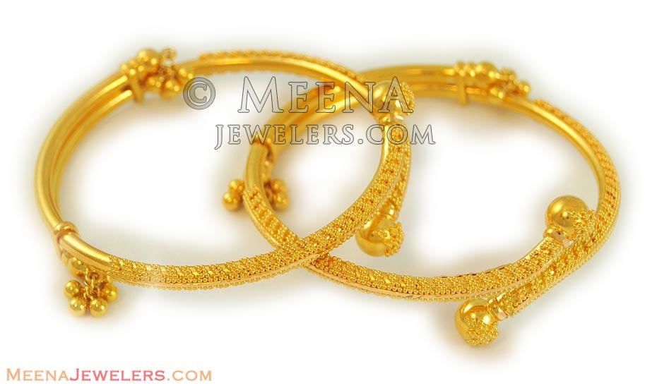 Yellow Gold Baby Bangle (22K) BjBa7050 22k indian style adjustable
