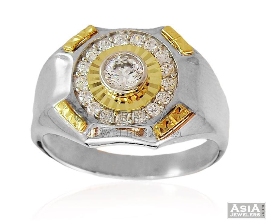 Two Tone Men Fancy Ring 18K RiMs16664 18K white gold fancy ring for