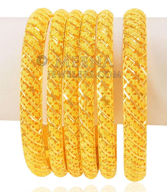 22 Karat Gold Bangles Set BaGo23814 22 Karat gold bangle set (Set