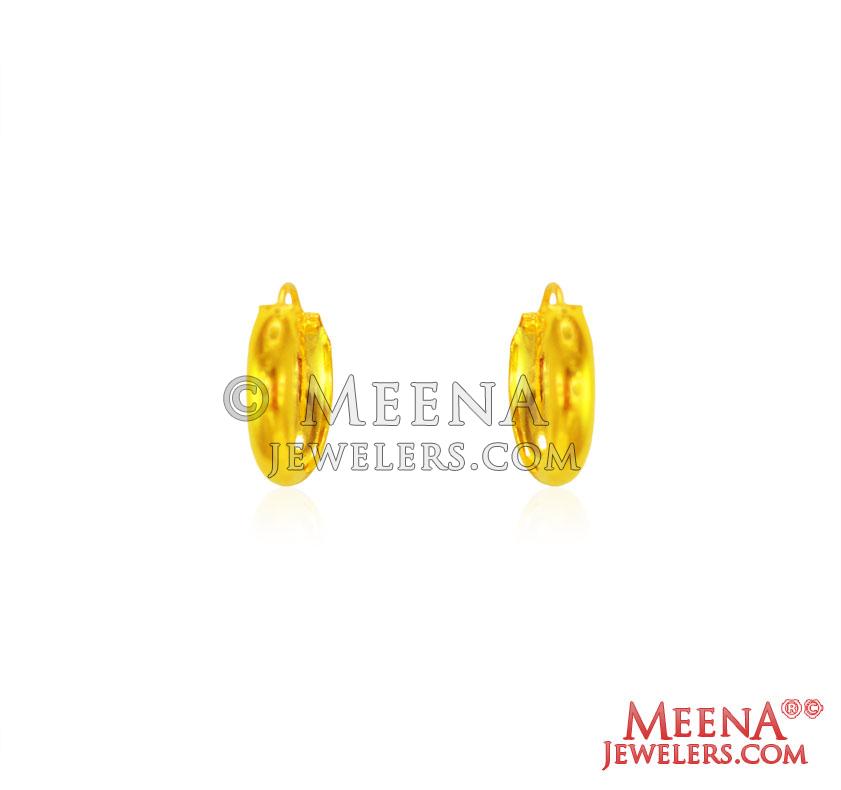 22 kt Gold Hoop Earrings - ErHp25803 - US$ 243 - 22 Kt Yellow Gold Hoop