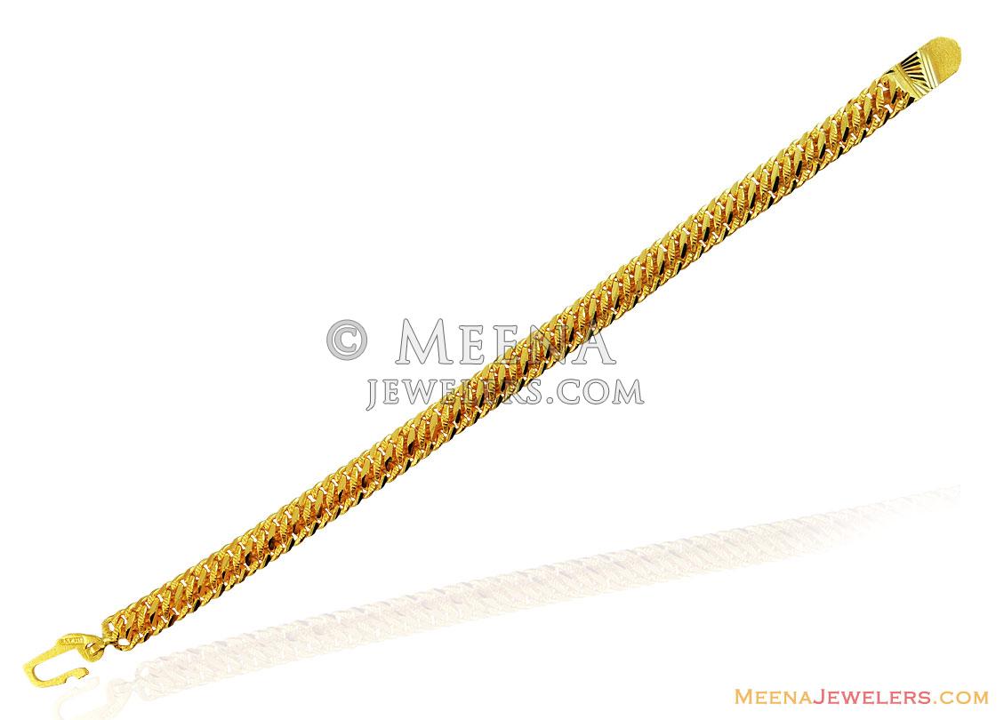 Thick 22k Gold Mens Bracelet BrMs15010 Exclusive 22k Gold Bracelet
