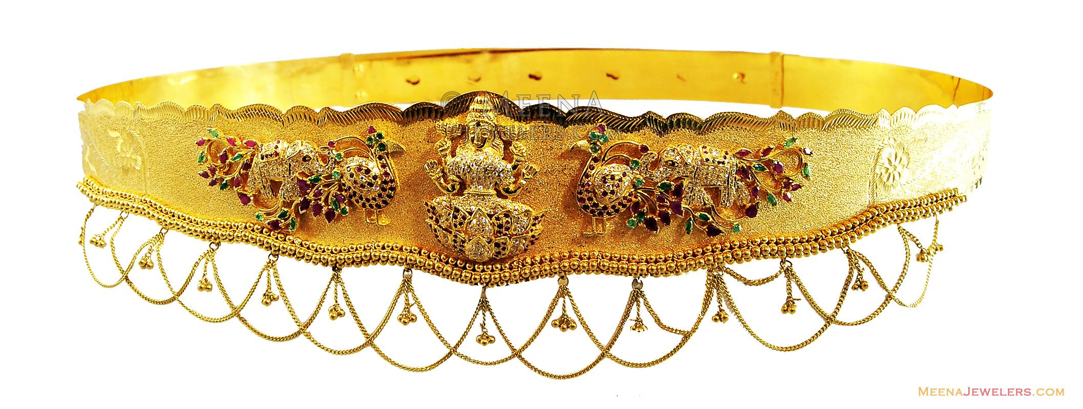 Goddess Laxmi Indian Waist Belt 22k mskp14103 22K Gold Kammar Patta
