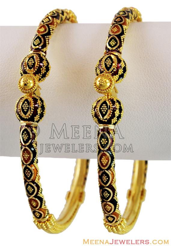 filigree meena exclusive kadas 22k baka14331 22k gold kadas pc 2 handcrafted with detailed filigree meena exclusive kadas 22k baka14331 22k gold kadas pc 2 handcrafted with detailed