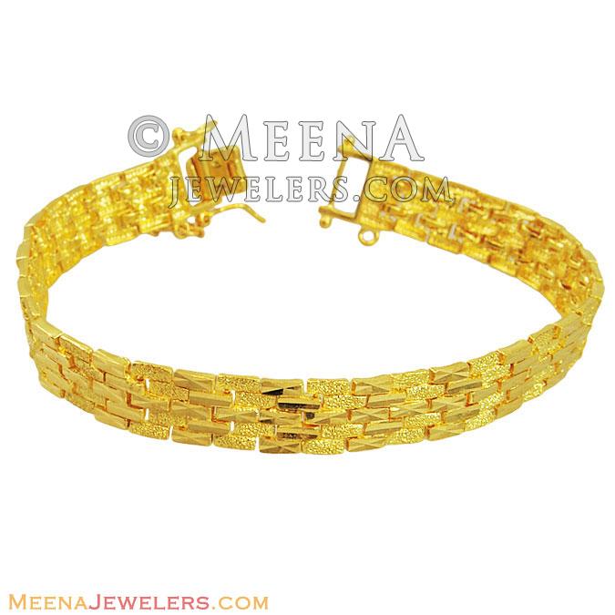 22k Gold Mens Bracelet BrMs12194 22K yellow gold designer bracelet