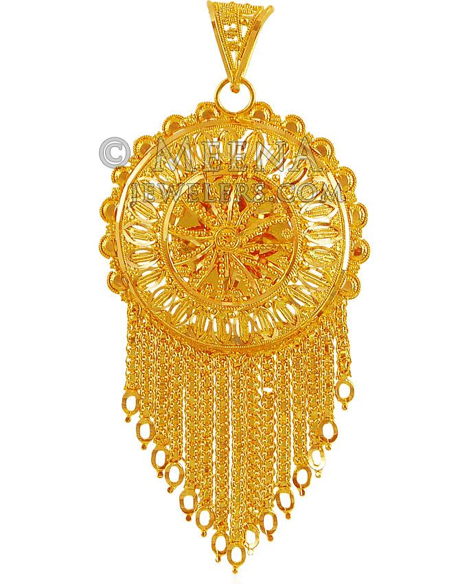 22K Gold Long Filigree Pendant PeFc18808 22K Gold pendant. Pendant