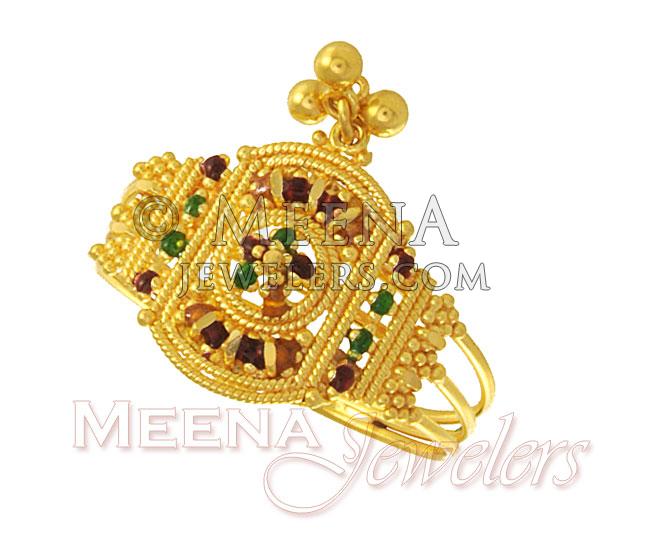 Gold Enamel Paint Ring RiLg2315 22K Gold Ladies Enamel Paint Ring