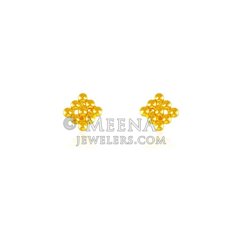 22k Gold Baby Earrings ergt21281 22K Gold kids earrings are