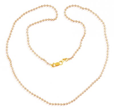 22K Two Tone Ball Chain ( 22Kt Gold Fancy Chains )