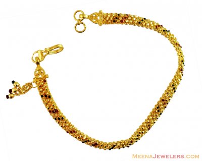 Meenakari Bracelet 22k Gold Fancy ( Ladies Bracelets )