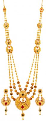 22K Gold  Necklace Earring Set ( Bridal Necklace Sets )