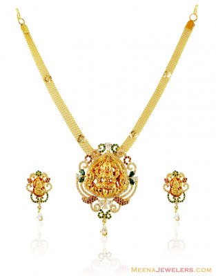 Fancy Gold Religious Necklace Set ( Gold Designer Sets )