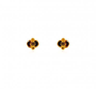 22k Gold Meenakari Earings ( 22 Kt Gold Tops )