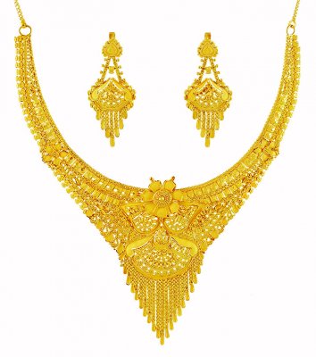 Beautiful Gold Necklace Set  ( 22 Kt Gold Sets )