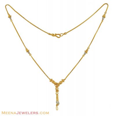 Two Tone Dokia Chain ( 22Kt Gold Fancy Chains )