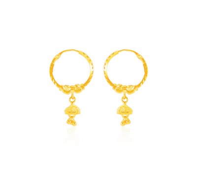 22K Gold Chandelier Hoops ( Hoop Earrings )