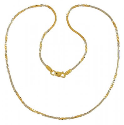 Two Tone Gold Chain (14 Inch)  ( Plain Gold Chains )