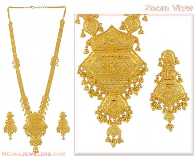 22Kt Indian Bridal Necklace Set ( Bridal Necklace Sets )