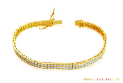 18k Gold Stones Ladies Bracelet ( Ladies Bracelets )