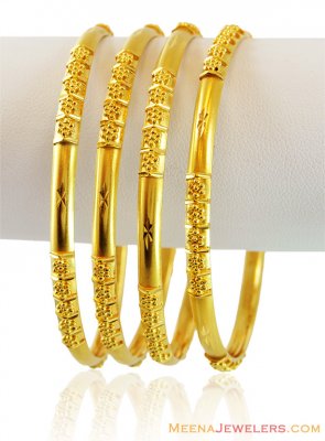 Gold Bangle in a set of 4 ( Set of Bangles )